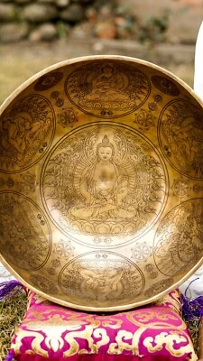 Buddha Singing bowl for Meditation| Handmade from Nepal | Free Domestic shipping - Image 1 of 4