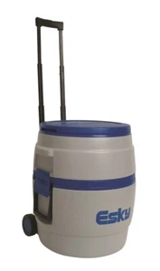 ESKY 2-in-1 38L 52 Can Barrel Cooler Ice Party Bucket Food & Drink Wheels Handle - Picture 1 of 2