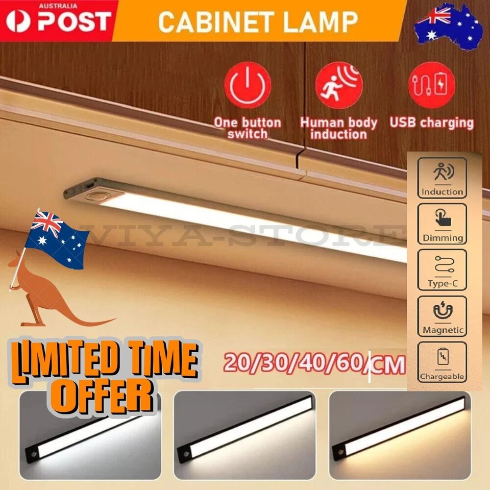 Magnetic Led Motion Sensor Under Closet Dimmable Light Rechargeable Cabinet Lamp - image 1 of 4