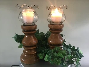 Vintage Kerzenständer Holz Grob - Bild 1 von 6