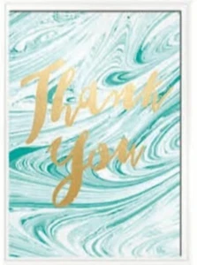 Tarjetas de agradecimiento - Boho Teal Swirls - 8 ct - Imagen 1 de 1