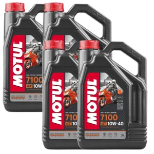 Motul 7100 4T 10W40 100% Synthetic Motorcycle Engine Oil 104092 4L 4 Pack - Picture 1 of 2
