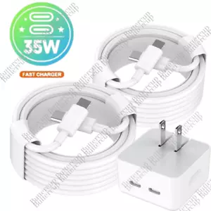 35W USB-C Dual Port Fast Charger Cube PD Adapter For iPhone 14/13/12/11 Pro iPad - Picture 1 of 18