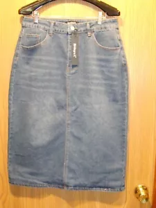 Allegra K 5 Pocket Straight Cotton Blend Denim Skirt SIZE L NEW - Picture 1 of 11