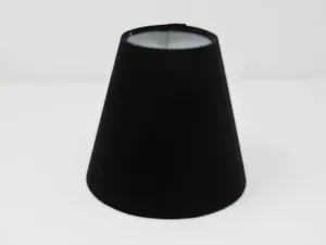 Pantalla de lámpara de terciopelo negro con clip de vela pequeño cónico - Imagen 1 de 9