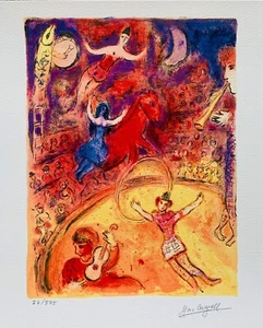 Marc Chagall CIRCUS Limited Edition Facsimile Signed Giclee Art 12" x 11" - Picture 1 of 6