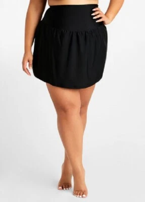 NWT RAISINS CURVE TRENDY BLACK BRAVO 17"L A-LINE SOFT STRETCH SWIM SKIRT $50 16W - Image 1 of 2