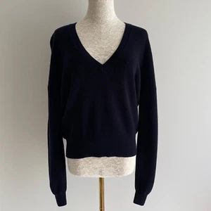 ba&sh Damen V-Ausschnitt Pullover Größe 1 Small Marine 100 % Wolle Erhöht Feminin Freizeit - Bild 1 von 12