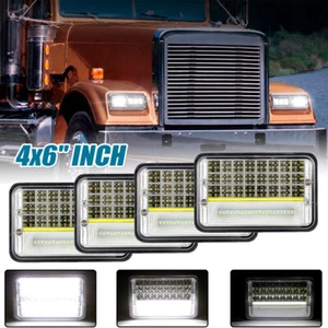 4pcs 4x6" DRL For Kenworth Peterbilt LED Headlights 357 379 378 Seal Hi/Lo Beam - Picture 1 of 12