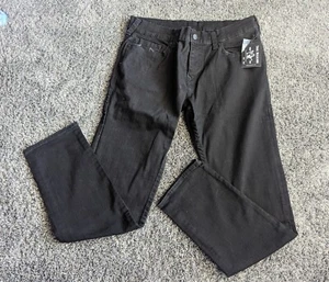 NWT True Religion Geno No Flap Jeans Size 38x33.5 Relaxed Slim Black Nice - Picture 1 of 12