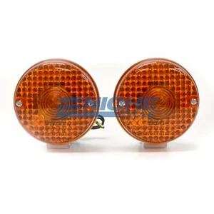 Kawasaki KZ1000 Police Front Turn Signals Left/Right 12 Volt Chrome Amber - Picture 1 of 3
