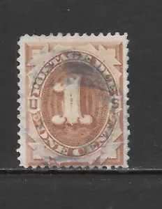 UNITED STATES SCOTT J1 USED FINE - 1879 1c BROWN POSTAGE DUE ISSUE - Picture 1 of 2