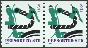 1998 US Scott #3229 - (10c) Modern Bicycle Presorted Std Coil Pair MNH - Picture 1 of 1