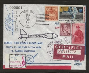 1970 US Rocket Mail Cover - Doc's Local Post - HONEST JOHN - EZ 132C1 - Bild 1 von 2