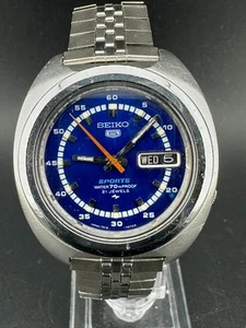 1970 Seiko 5 Sports Men's Automatic Blue Dial Day/Date Eng/Kanji 39mm 7019-7050 - Picture 1 of 13