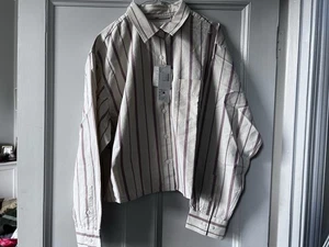 UNIQLO and JW ANDERSON Oxford Boxy Shirt Striped Women 2025 FW Size XL - Picture 1 of 5