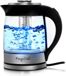 1.8Lt. Cuerpo de vidrio y tetera eléctrica de acero inoxidable con infusor de té - Imagen 1 de 7
