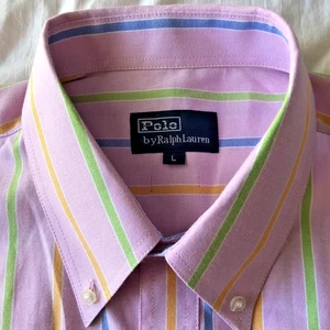 Ralph Lauren Polo Kurzarm Hemd Mehrfarbig Gestreift Baumwolle L - Bild 1 von 3