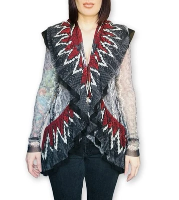 Blusa Chaqueta De Colección JEAN PAUL GAULTIER Soleil Estampado Geométrico Paisley Pequeña XS Foto 1 de 4