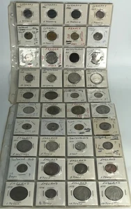 (40)x World Coins Lot Collection w/Page & Flips 1800's & 1900's L3 - Picture 1 of 5