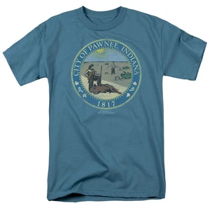 Parks And Recreation Distressed Pawnee Seal Licensed Adult T-Shirt - Picture 1 of 2
