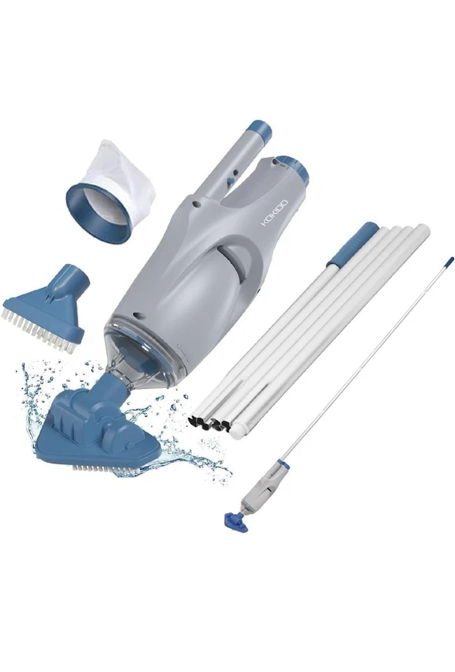KOKIDO (2025) Aspiradora de Piscina Portátil Recargable, Poste de Aluminio y 2 Cabezales de Cepillo Foto 1 de 4