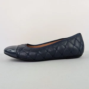 Pisos de ballet Vionic Desiree para mujer talla 8 azul marino cuero acolchado puntera - Imagen 1 de 15