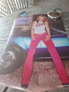 Britney Spears Large Poster Leaning On A Corvette 2000 Never Hung - Picture 1 of 5