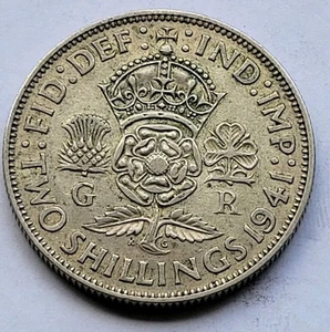 Silver 2 SHILLING 1941 UK GREAT BRITAIN SILVER Coin WW2 - Picture 1 of 2