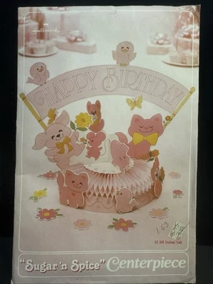 Sugar N Spice Birthday Party Honeycomb Centerpiece Pink Vintage 1982 Hallmark - Image 1 of 2