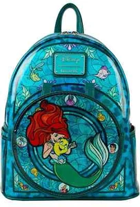 Loungefly Princess Stained Glass Collection: Little Mermaid Ariel Mini-Backpack - Picture 1 of 7