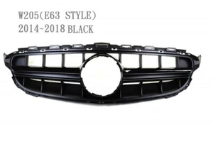 Front Grille Vertical Black E63 Look FIT For M-Benz '2014-'2018 C-Class NEW ~ - Imagen 1 de 1