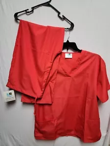 Adar Uniforms Large Scrub Set Top & Bottom Orange Unisex Medical Nursing - Picture 1 of 10