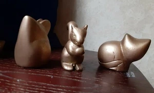 6 brass figurine lot. Cat,squirrel, bunny,duck,,mouse,,bird - Bild 1 von 11