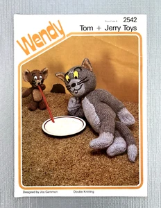 Vintage Wendy Tom & Jerry 2542 Knitting Pattern DK Toy Character Cat Mouse - Picture 1 of 2