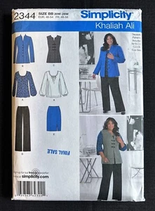 Simplicity 2344 Misses Pants/Skirt/Jacket/Vest/Top by Khaliah Ali 20W-28W Uncut - Picture 1 of 2