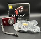 Nikon Coolpix L20 Dark Red Box Cables Working Condition