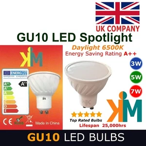 7W 5W 3W GU10 LED Bombillas LED Luces de Techo Downlights Energía A++ Luz de Día 6500K - Imagen 1 de 32