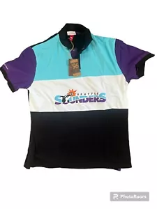 Seattle Sounders FC Mitchell & Ness Since '96 Color Blocked Polo Men's XXL - Picture 1 of 5