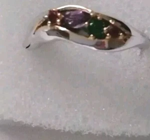 925 Sterling Silver Ring Marquise Amethyst Garnet Handmade Gemstone Jewelry 6 - Picture 1 of 11