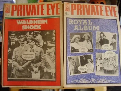 JOB LOT X 23 VINTAGE PRIVATE EYE SATIRICAL MAGAZINES ROYAL ALBUM THATCHER REAGAN - Image 1 of 4
