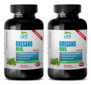 antiviral de orégano - ACEITE DE ORÉGANO 1500mg - pastillas para aumentar el metabolismo 2 Botellas - Imagen 1 de 7