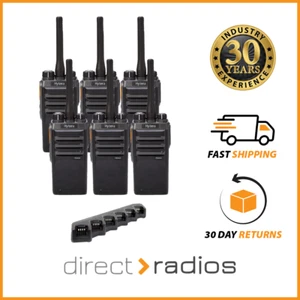6 x Hytera PD405 UHF Digital Two Way Radio Walkie Talkie with 6 Way Charger - Picture 1 of 7