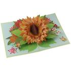 3D Greeting Card Sunflower Folding Message Card Gift Blessing Card  Christmas