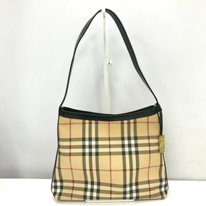 Burberry Shoulder Bag Beige Black Checked Patterned Women's Medium 041138
