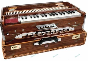Bina Exclusive Concert Quality Portable 9 Scale Changer Indian Teak Harmonium Wi - Picture 1 of 16