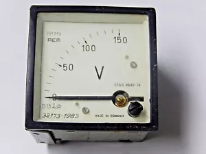 Voltímetro REM MILITAR rumano (0-150V) ±1,5% del medidor de panel de 1980. - Imagen 1 de 4