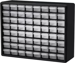 Akro-Mils 10164, 64 Drawer Plastic Parts Storage Hardware and Craft Black - Picture 1 of 10
