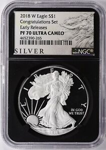 2018 W PROOF SILVER EAGLE NGC PF70 Ultra Cameo  Congratulations Early Releases