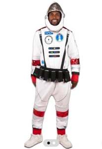 Mens XXL Astronaut Costume Full Zip Jumpsuit W Hood Halloween Cosplay Party NWT - Picture 1 of 8